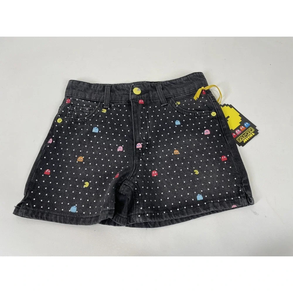 Pacman Justice Girls Denim Mini Mom Short Size 14‎ Black